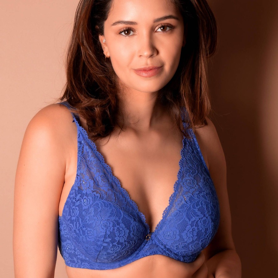 Soutiens-Gorge Aubade | Soutien-Gorge Push-Up Foulard En Dentelle Magic Blue