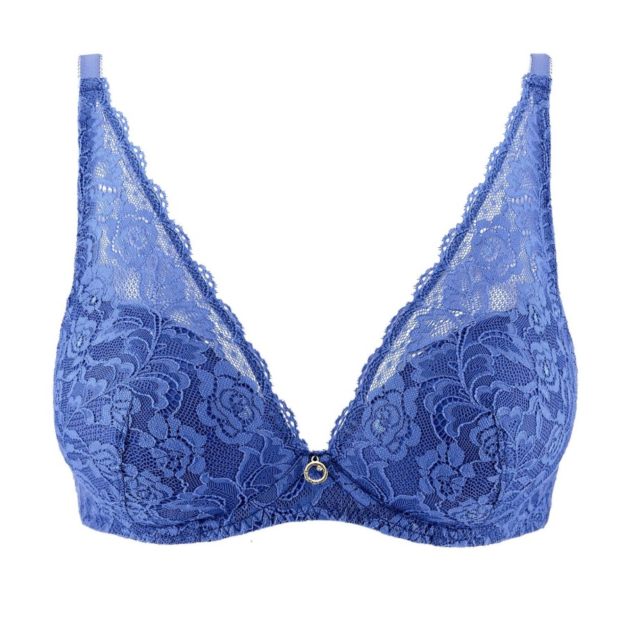 Soutiens-Gorge Aubade | Soutien-Gorge Push-Up Foulard En Dentelle Magic Blue