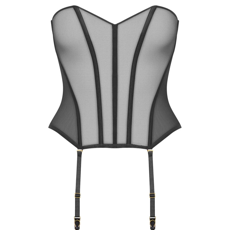 Lingerie Maison Close | Corset Porte-Jarretelles Dahlia Noir