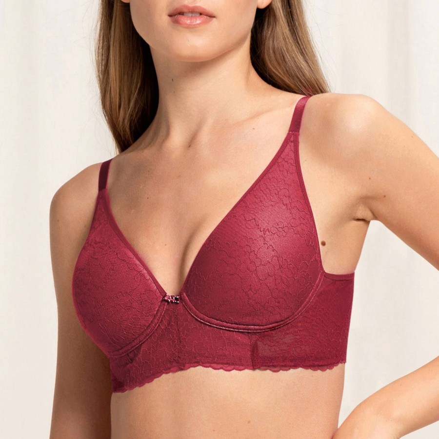 Soutiens-Gorge Triumph | Soutien-Gorge Bustier Moule En Dentelle Rumba Red