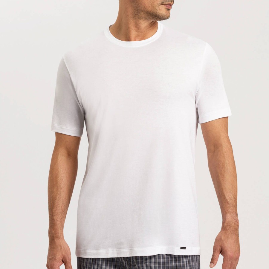 Homme Hanro Ensemble De Detente Homme | T-Shirt Homme En Coton Blanc