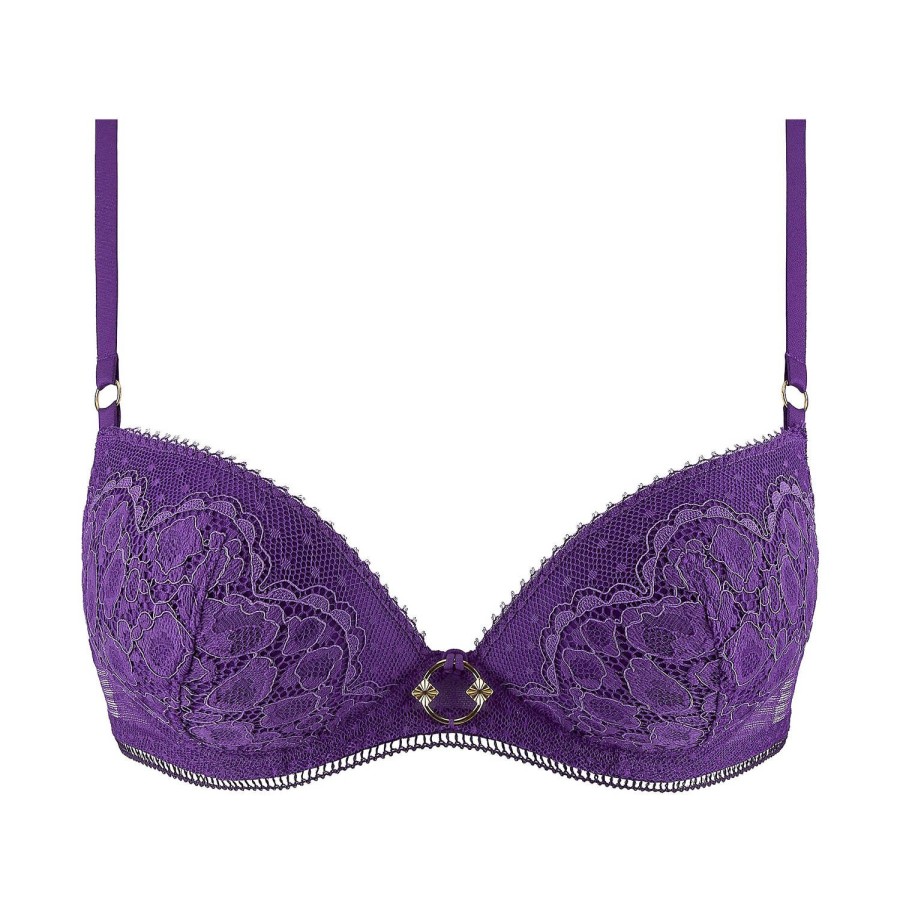 Soutiens-Gorge Aubade | Soutien-Gorge Push-Up En Dentelle Ultraviolet