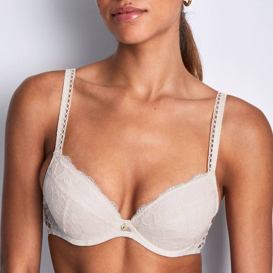 Soutiens-Gorge Aubade | Soutien-Gorge Push-Up En Dentelle Opale