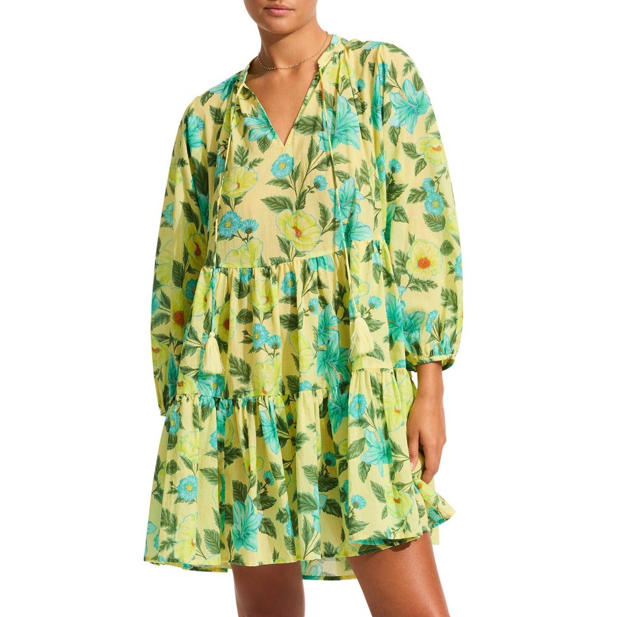 Maillots De Bain Seafolly Robe De Plage | Robe De Plage En Coton Limelight