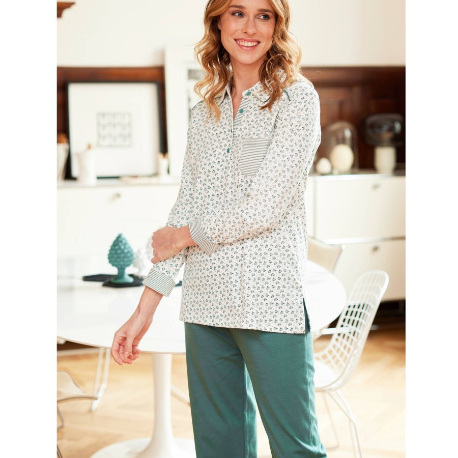 Lingerie De Nuit Canat | Pyjama Boutonne En Coton Nil