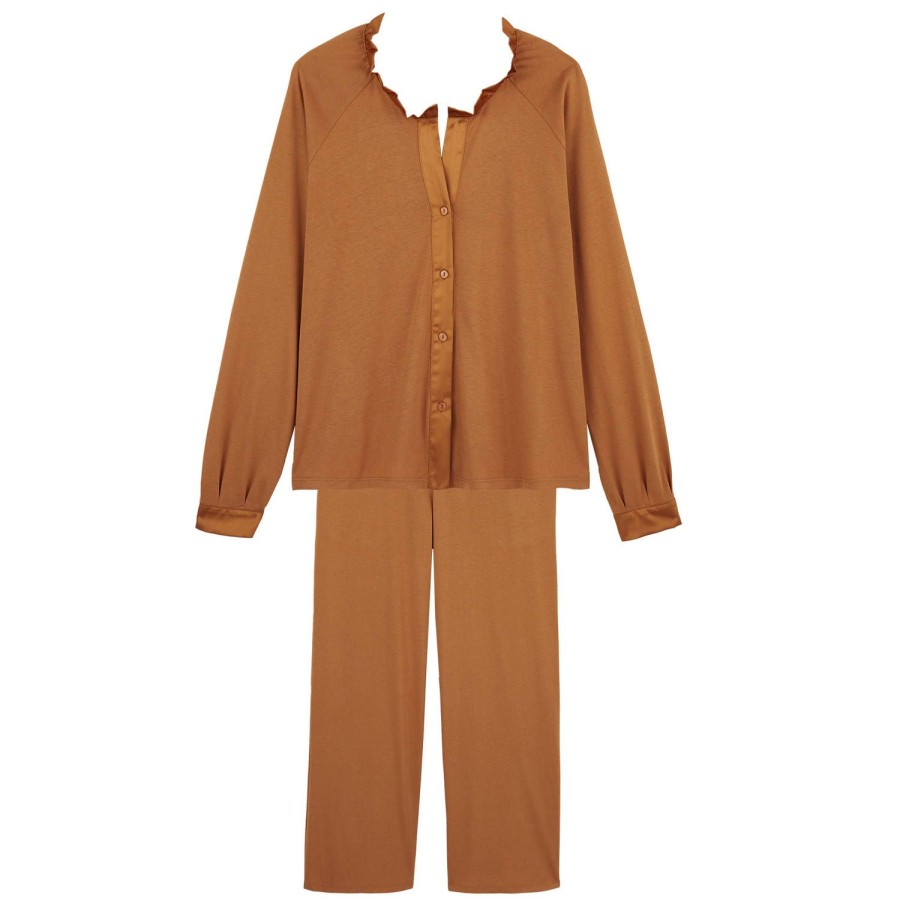 Lingerie De Nuit Laurence Tavernier | Pyjama En Coton Et Modal Bronze