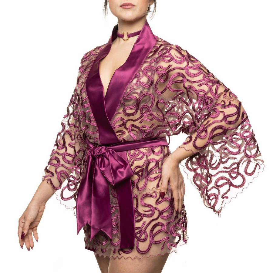 Lingerie De Nuit Studio Pia | Kimono Court Mulberry