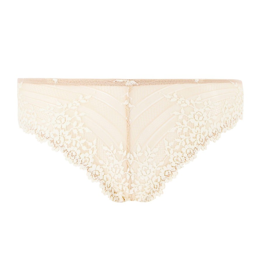 Culottes Wacoal | Tanga En Dentelle Naturally Nude/Ivoire