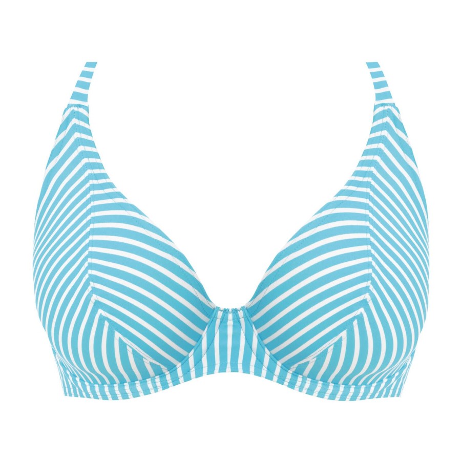 Maillots De Bain Freya Armatures | Haut De Maillot De Bain Tour De Cou Stripe Turquoise