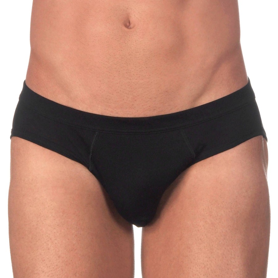 Homme Oscalito Slip Homme | Slip Homme En Coton Fil D'Ecosse Noir