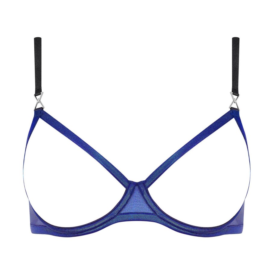 Soutiens-Gorge Maison Close | Soutien-Gorge Seins Nus Bleu Transparent