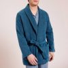 Homme Laurence Tavernier Peignoir & Robe De Chambre Homme | Peignoir Court Homme En Coton Bleu Grise