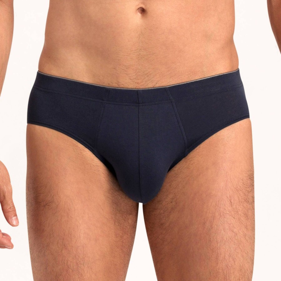 Homme Hanro Slip Homme | Slip Homme En Coton Midnight Navy