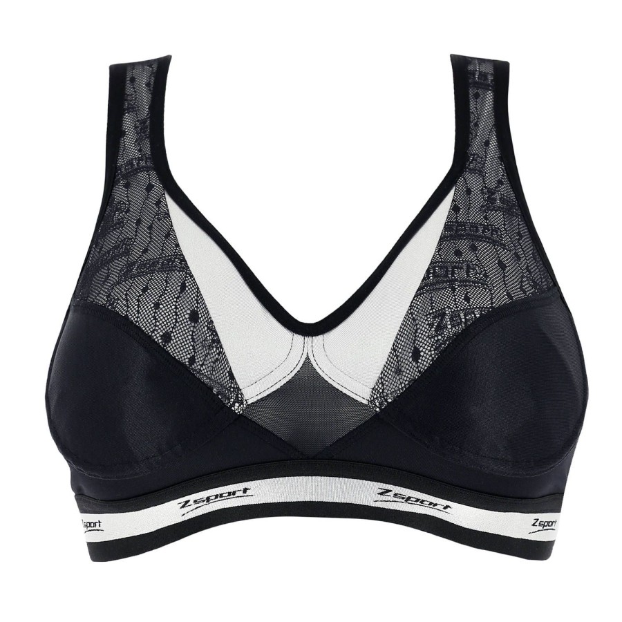 Soutiens-Gorge Zsport | Brassiere De Sport Noir Argent