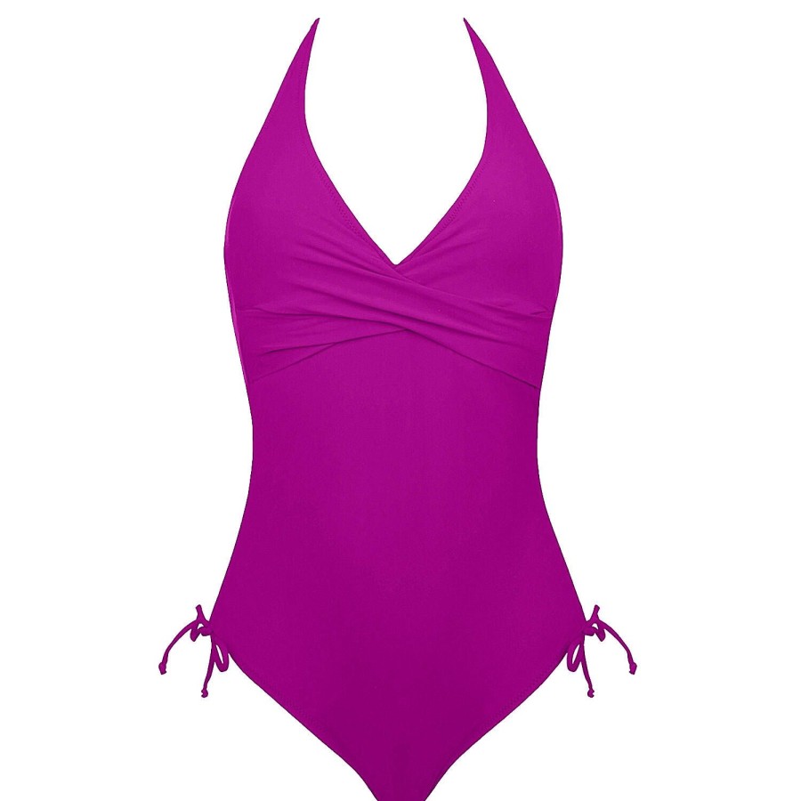 Maillots De Bain Antigel Autres Formes | Maillot De Bain 1 Piece Decollete Sans Armatures Mer Amethyste