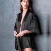 Lingerie De Nuit Atelier Amour | Kimono Boutonne Noir