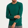 Homme Hanro T-Shirt Et Debardeur Homme | T-Shirt Manches Longues Homme En Coton Pine Green