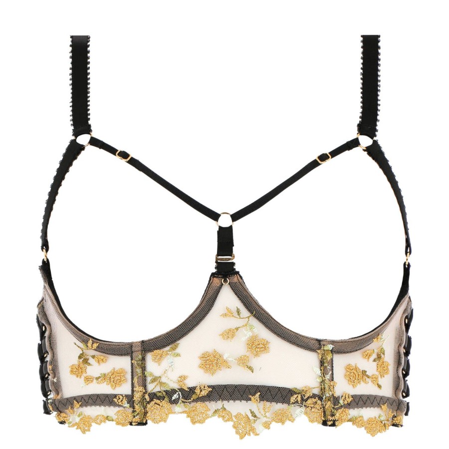 Soutiens-Gorge Edge o' Beyond | Soutien-Gorge Ouvert Bustier Golden Roses