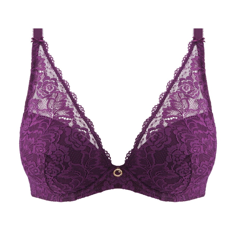 Soutiens-Gorge Aubade | Soutien-Gorge Push-Up Foulard En Dentelle Berry