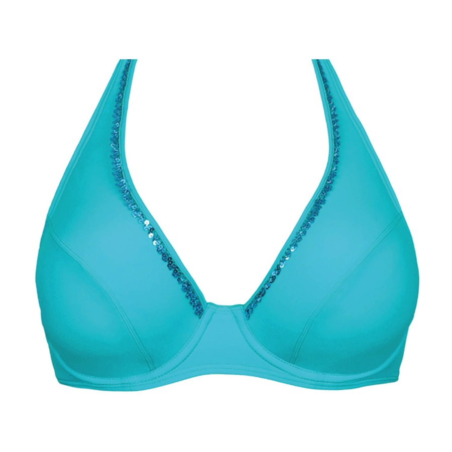 Maillots De Bain Empreinte Armatures | Haut De Maillot De Bain Armatures Tour De Cou Turquoise