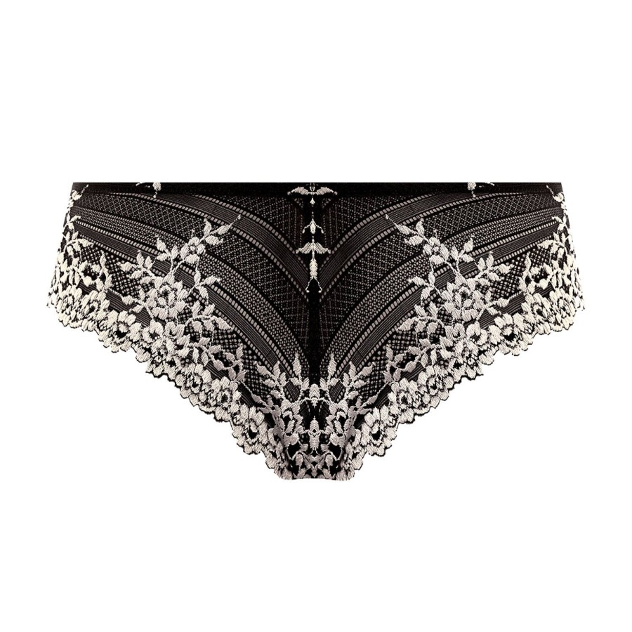 Culottes Wacoal | Tanga En Dentelle Noir/Blanc