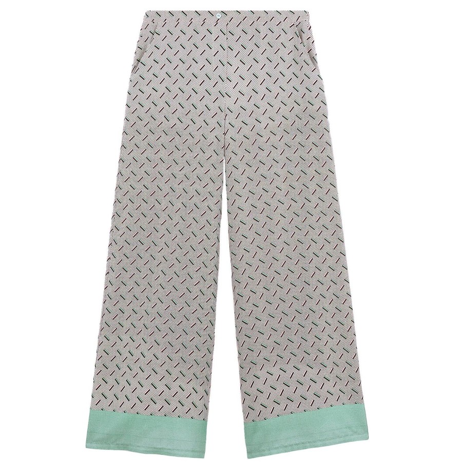 Lingerie De Nuit Laurence Tavernier | Pantalon En Coton Vert De Gris