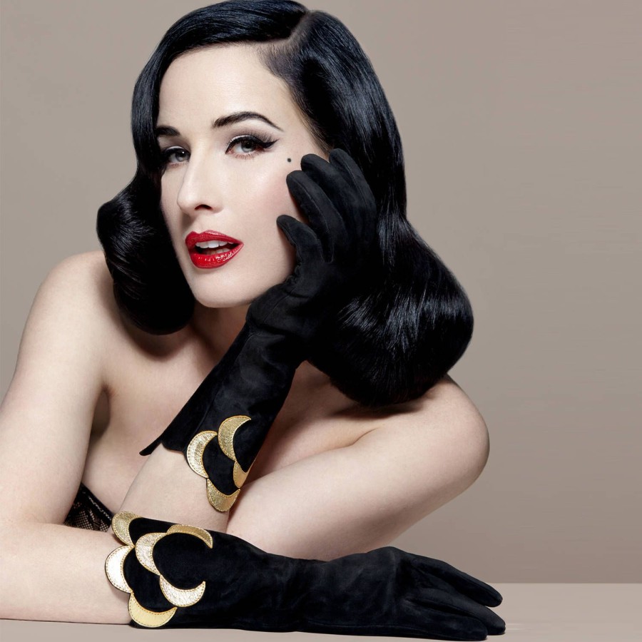 Lingerie Dita Von Teese | Gants The Paramount En Daim Noir