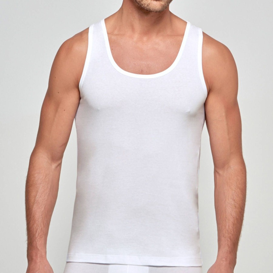 Homme Impetus T-Shirt Et Debardeur Homme | Debardeur Homme En Coton Blanc