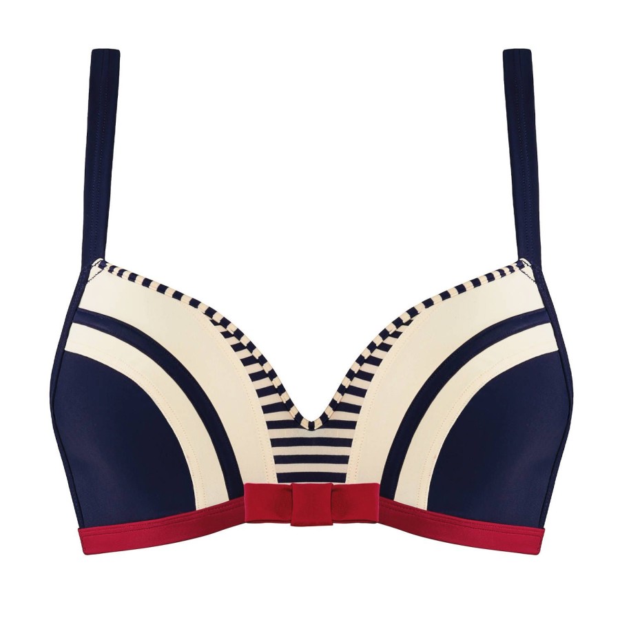 Maillots De Bain Marlies Dekkers Push-Up | Haut De Maillot De Bain Push-Up Bleu/Ivoire