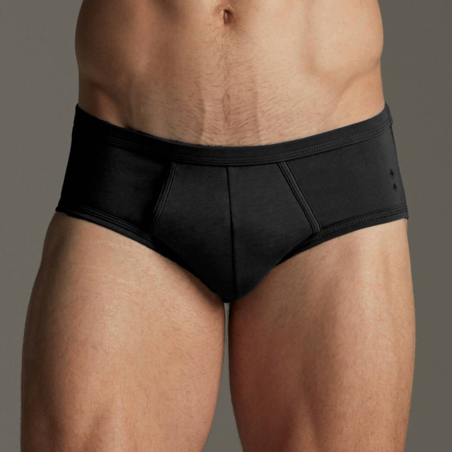 Homme Ron Dorff Slip Homme | Slip Homme En Coton Noir