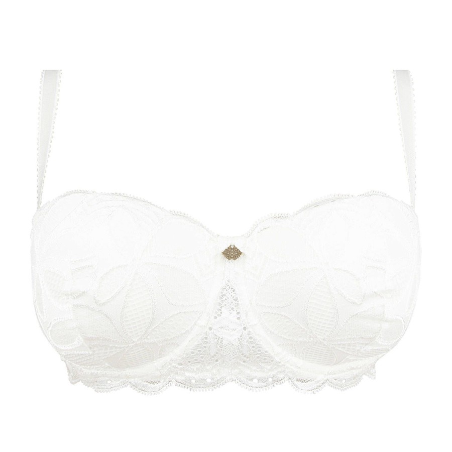 Soutiens-Gorge Antigel | Soutien-Gorge Bandeau Bonnets Profonds En Dentelle Ecru Nacre