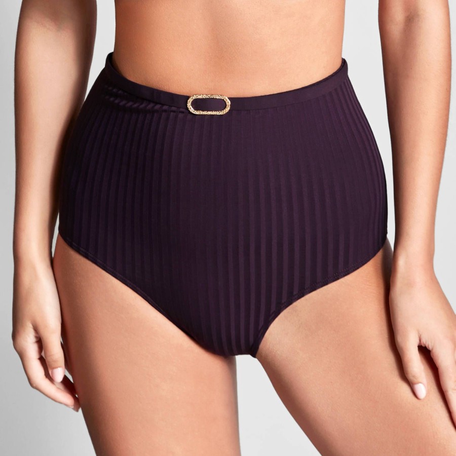 Maillots De Bain Empreinte Culotte Haute | Bas De Maillot De Bain Culotte Haute Prune