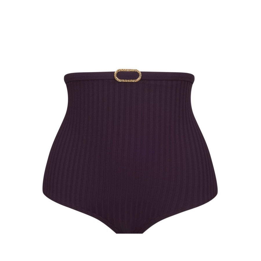 Maillots De Bain Empreinte Culotte Haute | Bas De Maillot De Bain Culotte Haute Prune