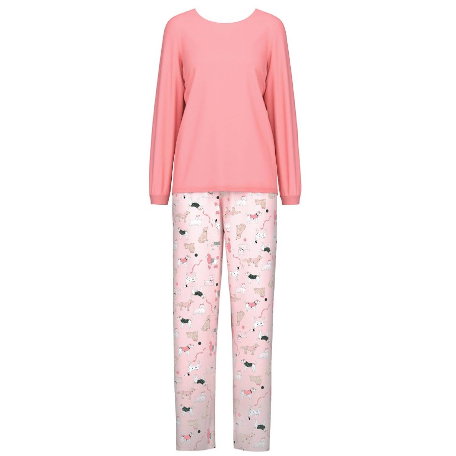 Lingerie De Nuit Calida | Pyjama Manches Longues En Coton Strawberry Ice