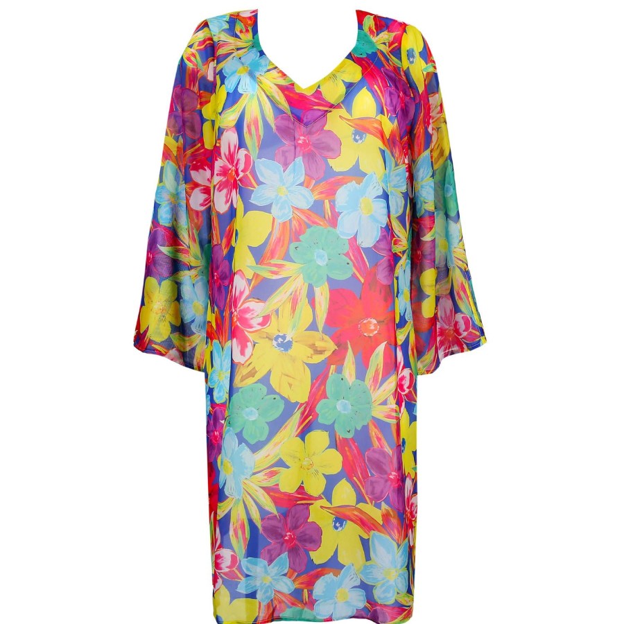 Maillots De Bain PrimaDonna Tunique De Plage & Pareo | Caftan Blue Bloom