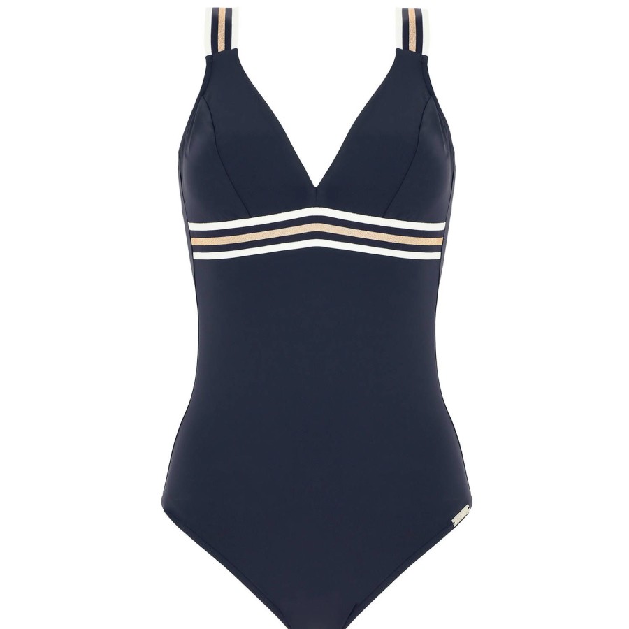 Maillots De Bain Lise Charmel Autres Formes | Maillot De Bain 1 Piece Sans Armatures Encre Nautique