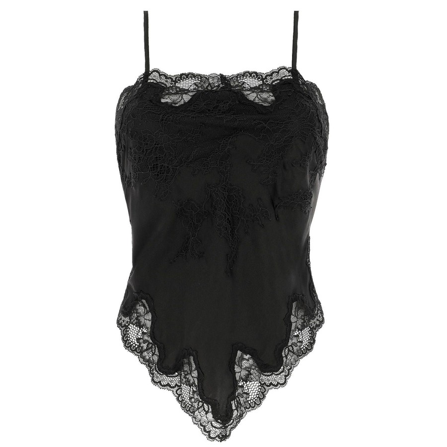 Lingerie De Nuit Marjolaine | Caraco Dos Nu En Soie Noir