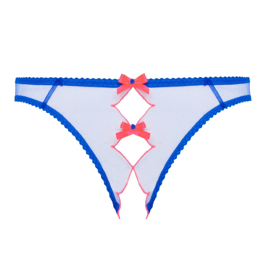 Culottes Agent Provocateur | Slip Ouvert Blue/Neon Pink