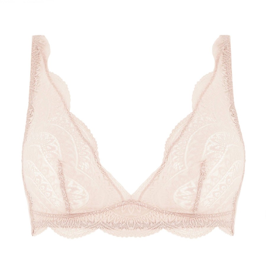 Soutiens-Gorge Simone Pérèle | Soutien-Gorge Triangle Sans Armatures En Dentelle Peau Rosee