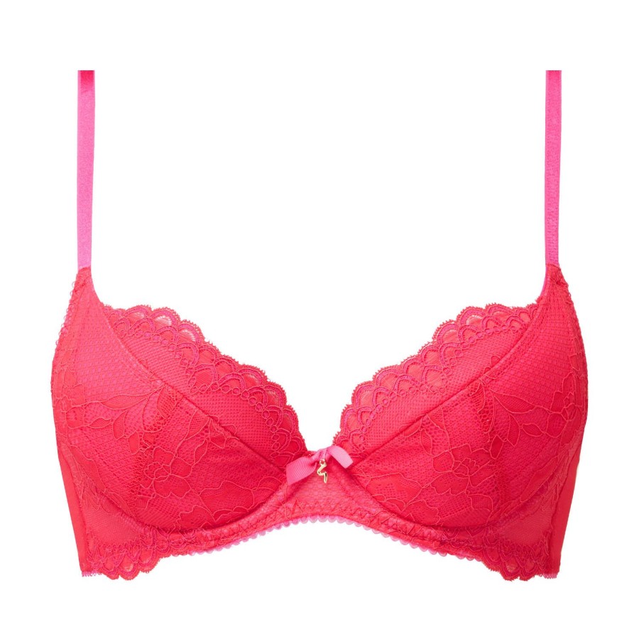 Soutiens-Gorge Gossard | Soutien-Gorge Push-Up En Dentelle Rose Red