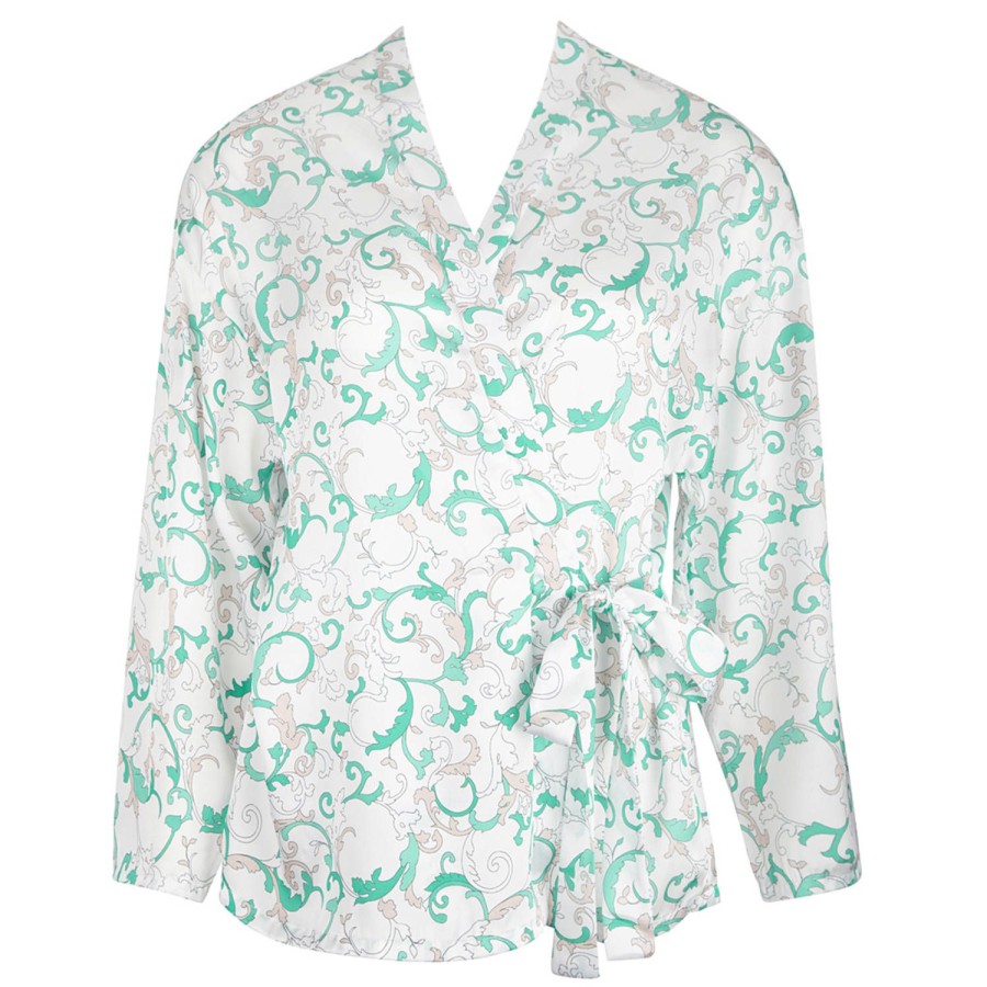 Lingerie De Nuit Antigel | Kimono Menthe Arty