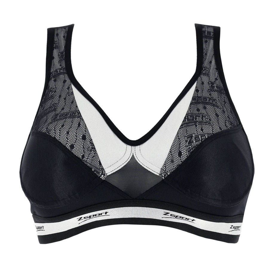 Soutiens-Gorge Zsport | Brassiere Sport Bretelles Ajustables Noir Argent