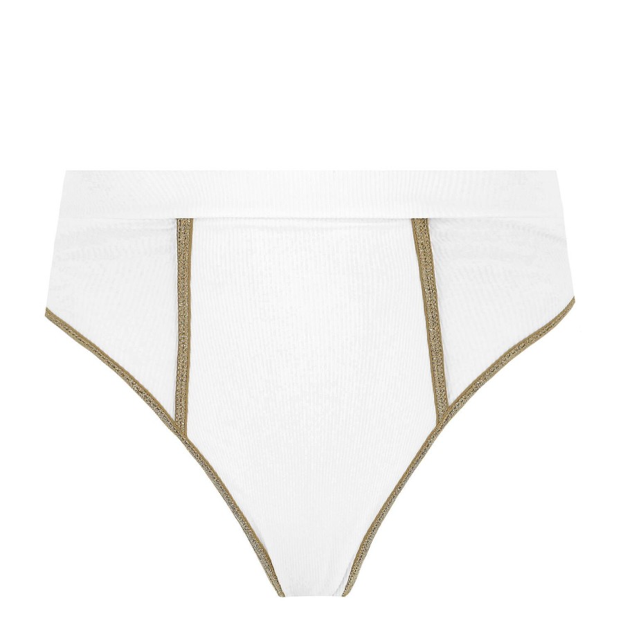 Maillots De Bain Pain de Sucre Culotte Haute | Bas De Maillot De Bain Culotte Haute Cordelia Blanc