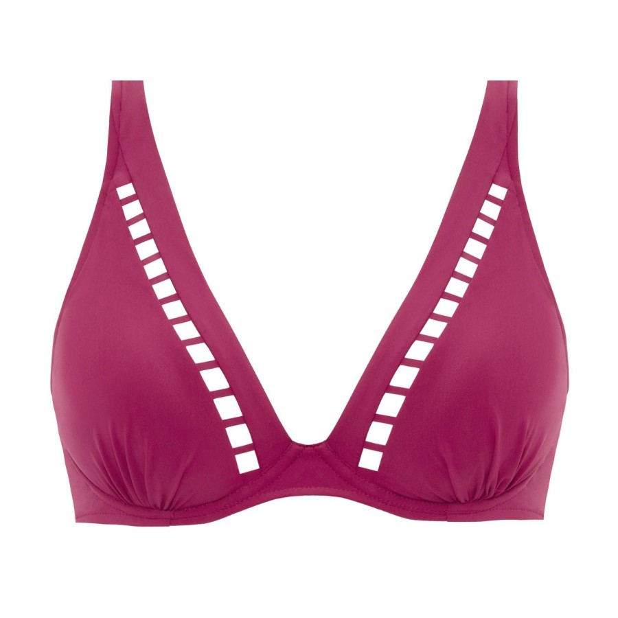 Maillots De Bain Chantelle Push-Up | Haut De Maillot De Bain Push-Up Red Plum