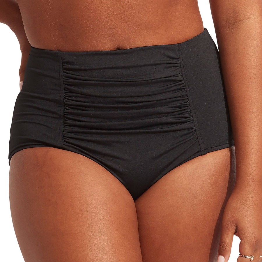 Maillots De Bain Seafolly Culotte Haute | Bas De Maillot De Bain Culotte Haute Noir