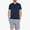 Homme Arthur Pyjama Homme | Pyjama Short Homme En Coton Marine