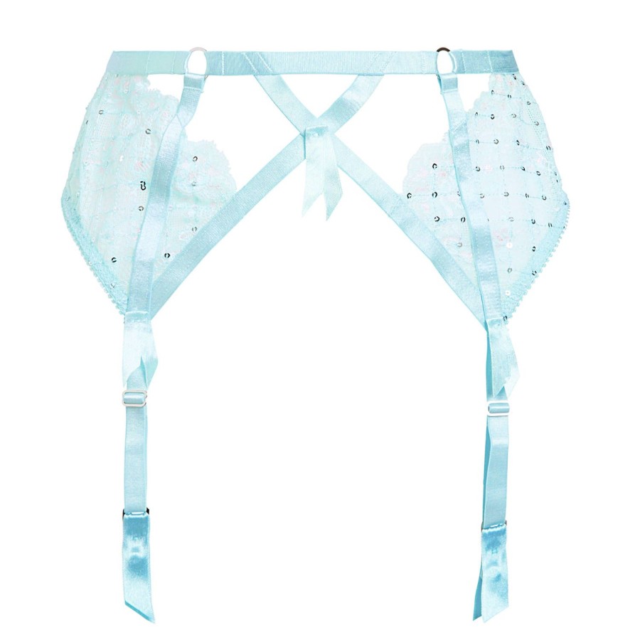 Lingerie Dita Von Teese | Porte-Jarretelles En Dentelle Powder Blue