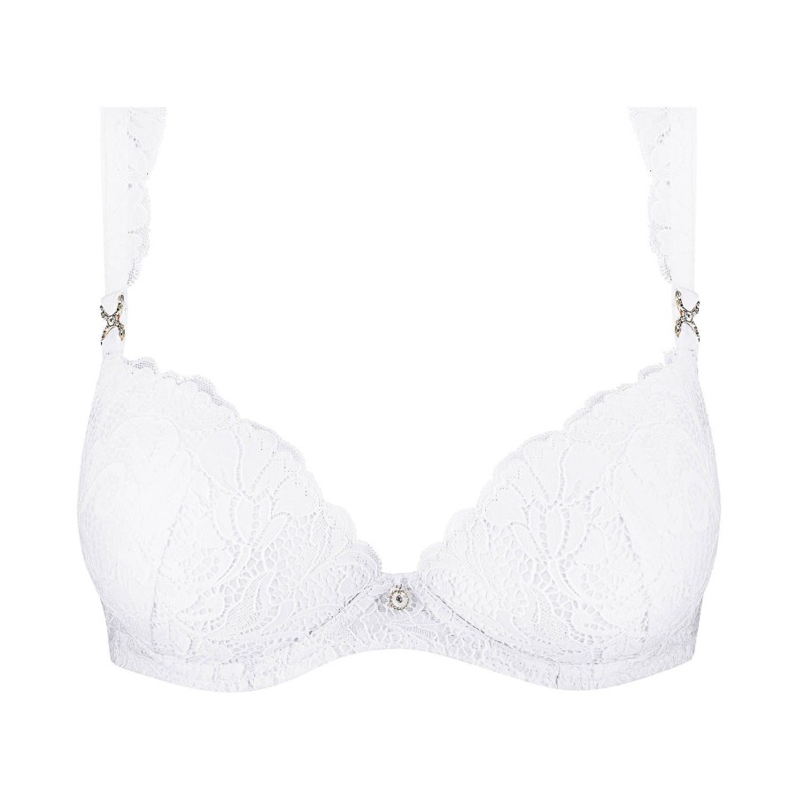 Soutiens-Gorge Aubade | Soutien-Gorge Push-Up En Dentelle Blanc