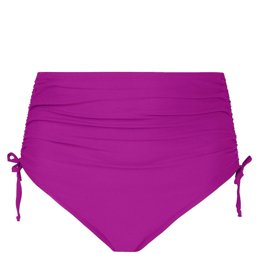 Maillots De Bain Antigel Culotte Haute | Bas De Maillot De Bain Culotte Haute Coulissante Mer Amethyste