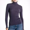 Lingerie De Nuit Oscalito | Pull Col Roule En Laine Merinos Et Soie Mirtillo